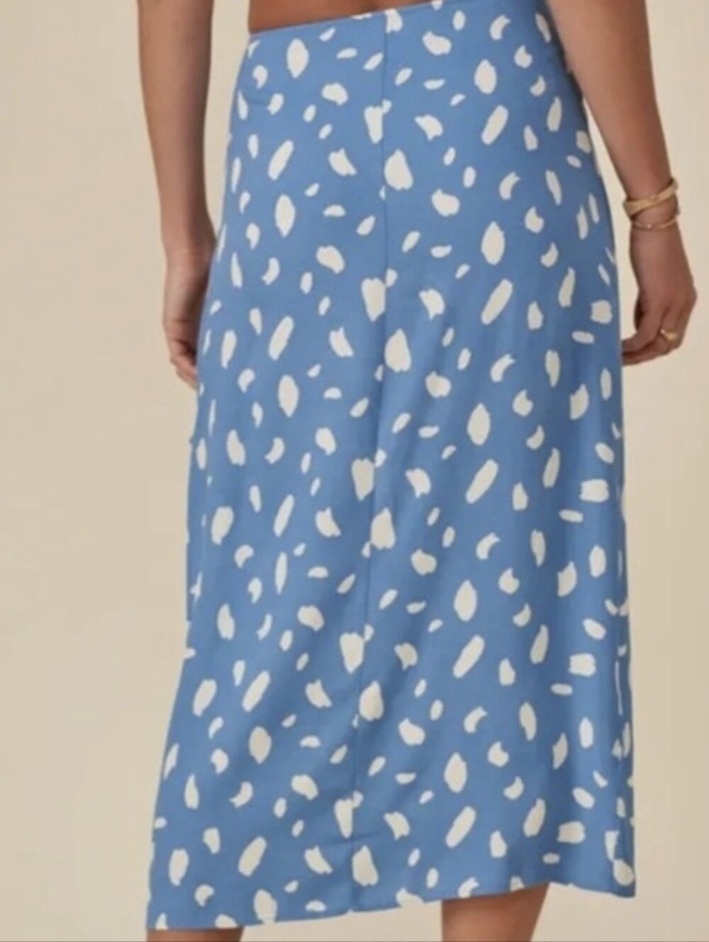 Reformation Midi Wrap Skirt Blue White 2 - Picture 2 of 8